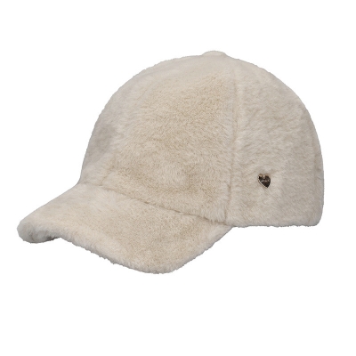 Комплект дамска пухкава бейзболна шапка и ръкавици HatYou CP4331&GL1343, Светлобежов