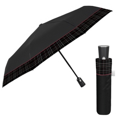 Umbrelă bărbătească automată Open-Close Perletti Time 26457, Negru/Bordo