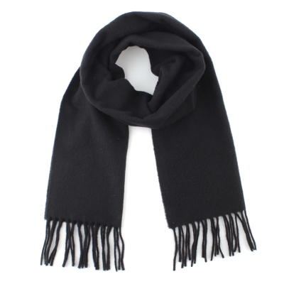 Едноцветен вълнен шал Pulcra Livigno, 30x150 cm, Черен