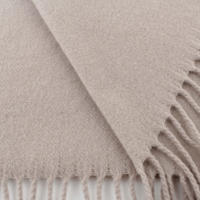 Едноцветен вълнен шал Pulcra Livigno, 30x150 cm, Бежов