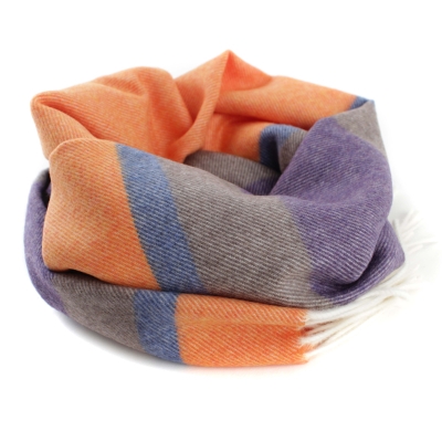 Fular din lână Ma.Al.Bi. MAB105 134/5, 37x180 cm, portocaliu/mov