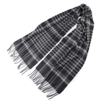 Cashmere Scarf Ma.Al.Bi. MAB813 76/1, 37×180 cm, Grey Check