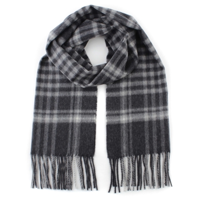 Cashmere Scarf Ma.Al.Bi. MAB813 76/1, 37×180 cm, Grey Check