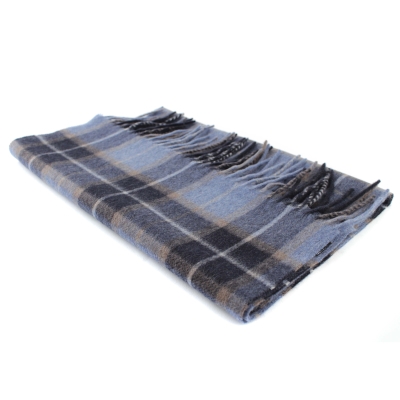 Кашмирен шал Ma.Al.Bi. MAB813 74/4, 37х180 см, Синьо каре