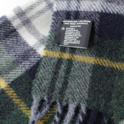 Wool Scarf Ma.Al.Bi. MAB844 51A/2, 30x180 cm, Green Tartan