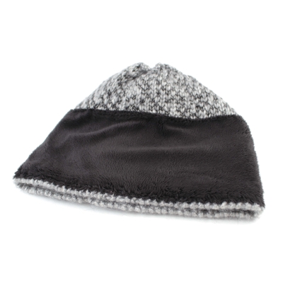 Căciulă tricotată pentru dame cu pom-pom natural Granadilla JG5421, maro-negru