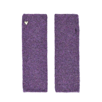 Ръкавици тип маншон от рециклирана прежда с ламе и пайети HatYou GL1602, Виолетов