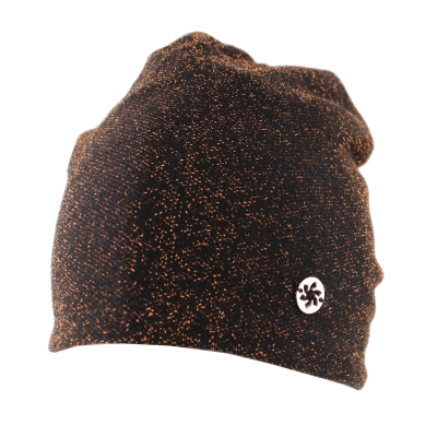 Set with hat and flat bag for smart devices Granadilla JG5314&JG5315, Black/Copper Lurex