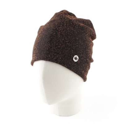 Set with hat and flat bag for smart devices Granadilla JG5314&JG5315, Black/Copper Lurex