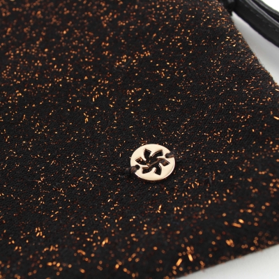 Set with hat and flat bag for smart devices Granadilla JG5314&JG5315, Black/Copper Lurex