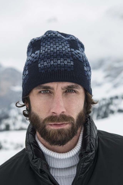 Мъжка зимна шапка от вълнена смес Granadilla JG5425, Син