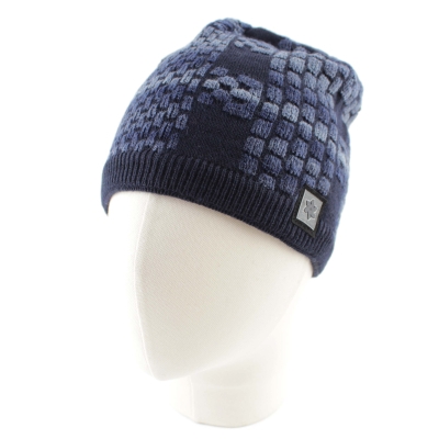 Men’s winter hat made from a wool blend Granadilla JG5425, blue