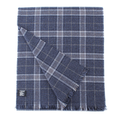 Fine cashmere scarf Ma.Al.Bi. MAB836 103/2, 37x180 cm, blue check