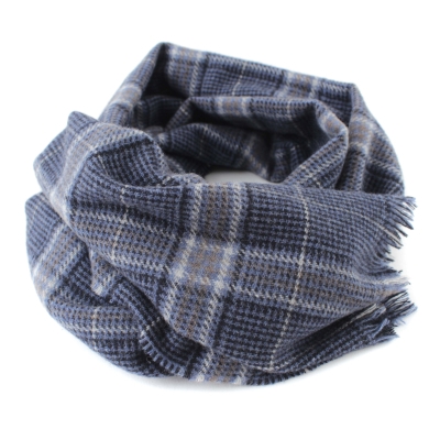 Фин кашмирен шал Ma.Al.Bi. MAB836 103/2, 37x180 см, Синьо каре