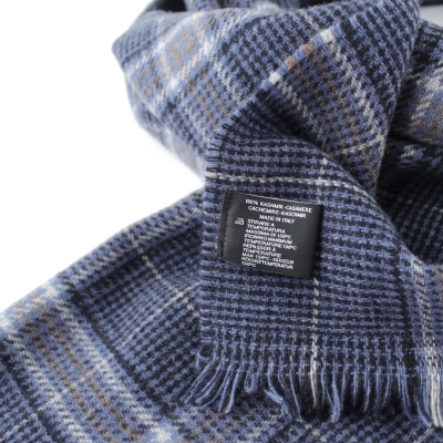 Фин кашмирен шал Ma.Al.Bi. MAB836 103/2, 37x180 см, Синьо каре