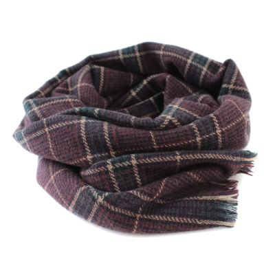 Fine cashmere scarf Ma.Al.Bi. MAB836 103/3, 37x180 cm, burgundy check