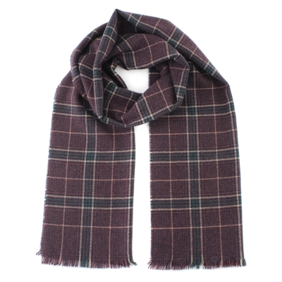 Fine cashmere scarf Ma.Al.Bi. MAB836 103/3, 37x180 cm, burgundy check