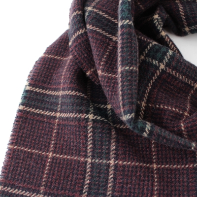 Fine cashmere scarf Ma.Al.Bi. MAB836 103/3, 37x180 cm, burgundy check