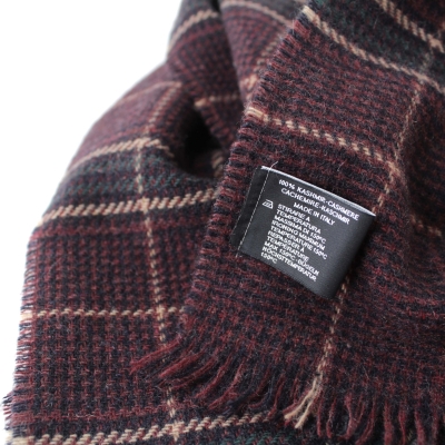 Fine cashmere scarf Ma.Al.Bi. MAB836 103/3, 37x180 cm, burgundy check