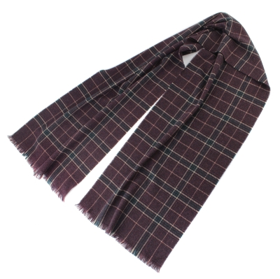 Fine cashmere scarf Ma.Al.Bi. MAB836 103/3, 37x180 cm, burgundy check