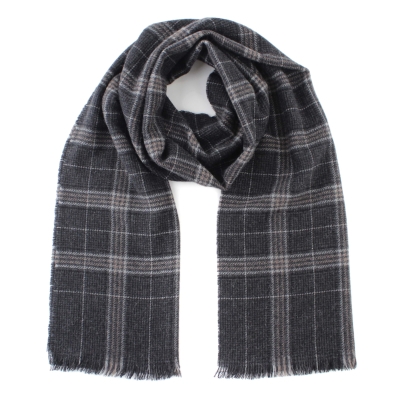 Fine cashmere scarf Ma.Al.Bi. MAB836 103/1, 37x180 cm, grey check