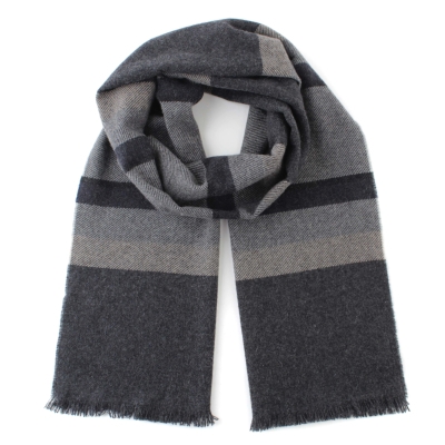 Fular fin din cașmir Ma.Al.Bi. MAB836 103/1, 37x180 cm, carouri gri