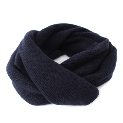 Мъжки плетен шал от вълнена смес Granadilla JG5178, 30x200 см, Тъмносин
