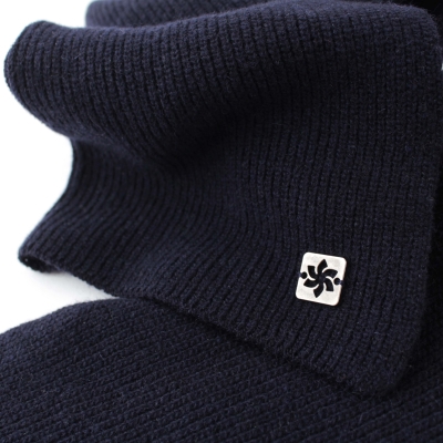 Мъжки плетен шал от вълнена смес Granadilla JG5178, 30x200 см, Тъмносин