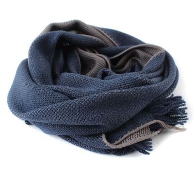 Wool scarf Ma.Al.Bi. MAB141 12/6, 30x180 cm, Blue