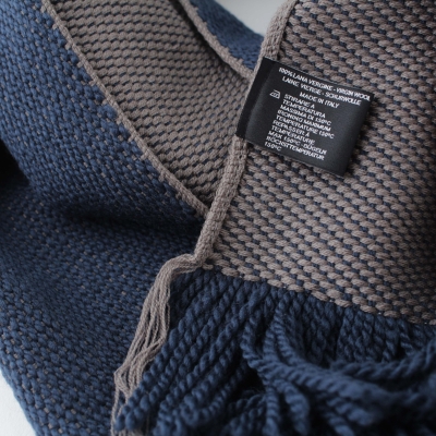 Wool scarf Ma.Al.Bi. MAB141 12/6, 30x180 cm, Blue