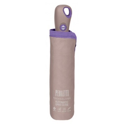 Дамски автоматичен Open-Close чадър Perletti Technology 21808, Бежов