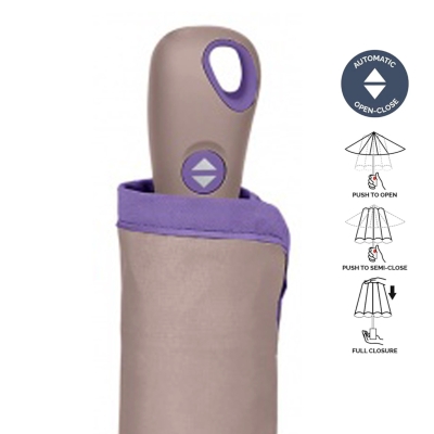 Дамски автоматичен Open-Close чадър Perletti Technology 21808, Бежов