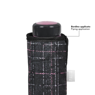  Women’s Mini Folding Manual Umbrella | Perletti Time 26430 | Black