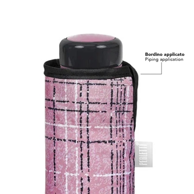 Дамски мини сгъваем неавтоматичен чадър | Perletti Time 26430 | Розов