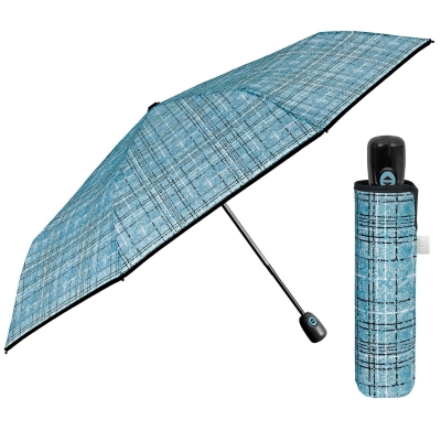 Women’s foldable automatic Open-Close umbrella | Perletti Time 26429 | Light Blue