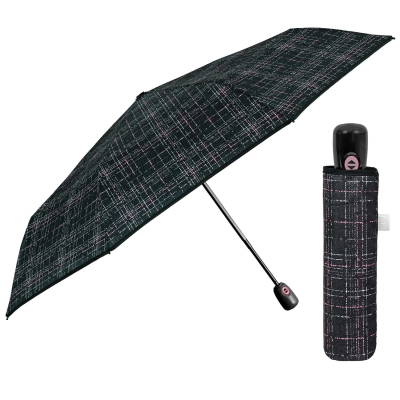 Women’s foldable automatic Open-Close umbrella | Perletti Time 26429 | Black