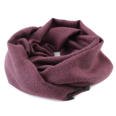 Fine wool scarf Ma.Al.Bi. MAB140/545/10, 40×180 cm, Pink and black