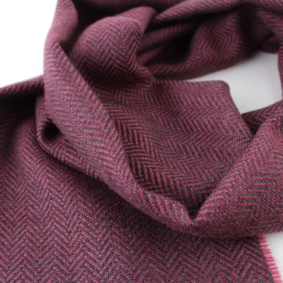 Fine wool scarf Ma.Al.Bi. MAB140/545/10, 40×180 cm, Pink and black