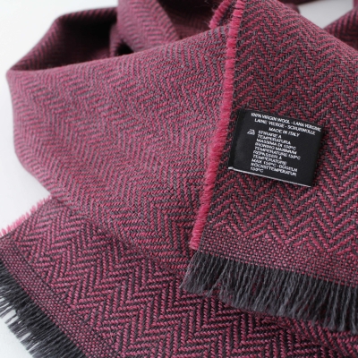 Fine wool scarf Ma.Al.Bi. MAB140/545/10, 40×180 cm, Pink and black