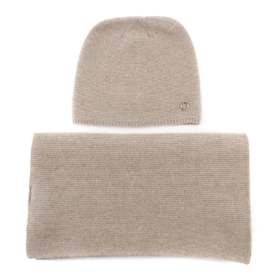 Комплект шал и шапка от кашмир Granadilla  JG5140&5256, Бежов