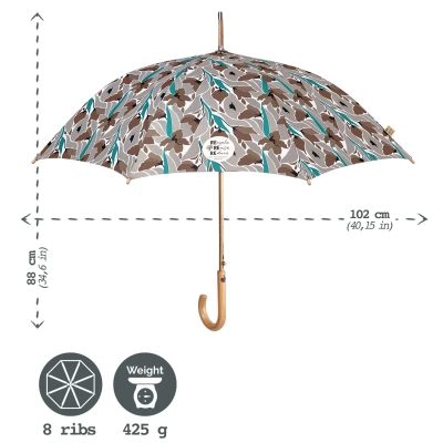 Umbrelă de golf automată pentru femei Perletti Green 19155, Flori de cireș