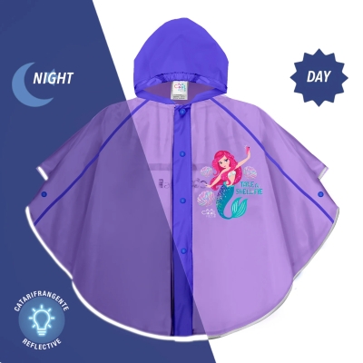 Kids rain poncho | Perletti CoolKids | Mermaid | Purple