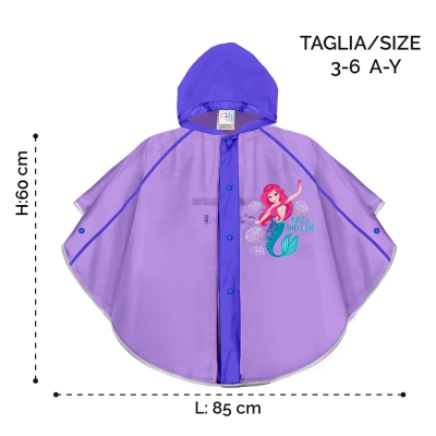 Kids rain poncho | Perletti CoolKids | Mermaid | Purple