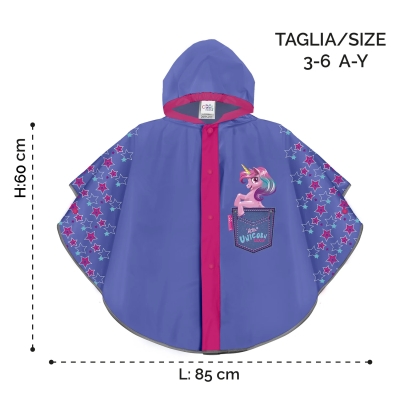 Kids rain poncho | Perletti CoolKids | Mermaid | Purple