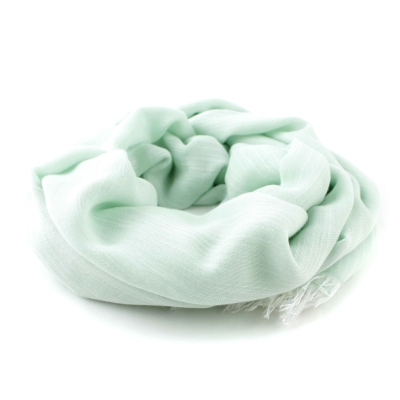 Ленено-памучен шал Pulcra Solomo, 82x200 см | Светлозелен меланж