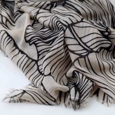 Фин голям шал от бамбук HatYou, 70×190 см | Бежов