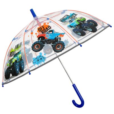 Umbrela manuală pentru copii Perletti CoolKids Safari 15637, Transparent/ Monster Truck