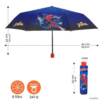 Детски сгъваем чадър Perletti Kids Spiderman 75396, Син
