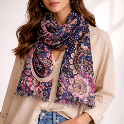 Фин голям шал от бамбук HatYou, 70×190 см | Многоцветен