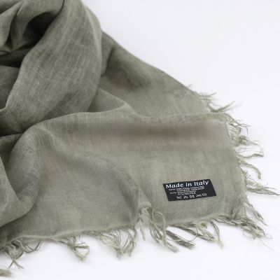 Șal mare, subțire, din viscoză și poliamidă Pulcra, 90x190 cm | Verde măsliniu melanj